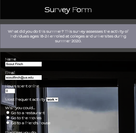 survey form