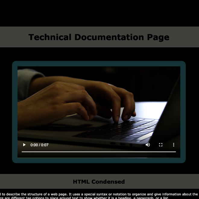 technical documentation page